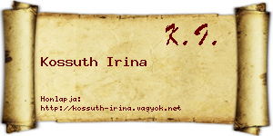 Kossuth Irina névjegykártya